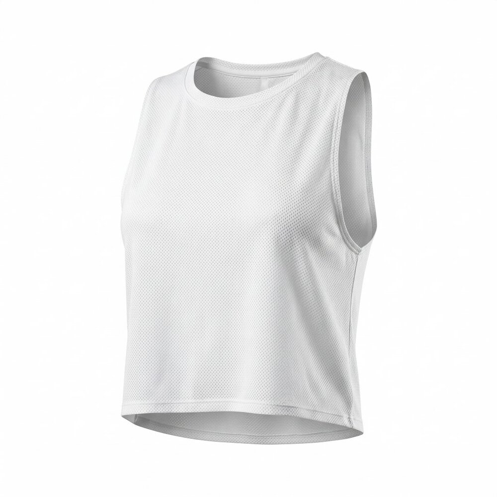 AQUA Women’s Solid Mesh Sleeveless Top